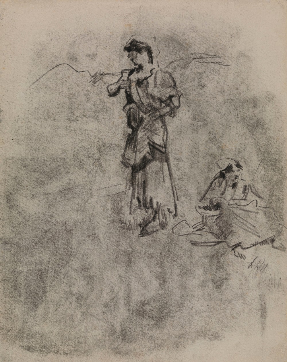 Standing an Sitting Gypsy Woman