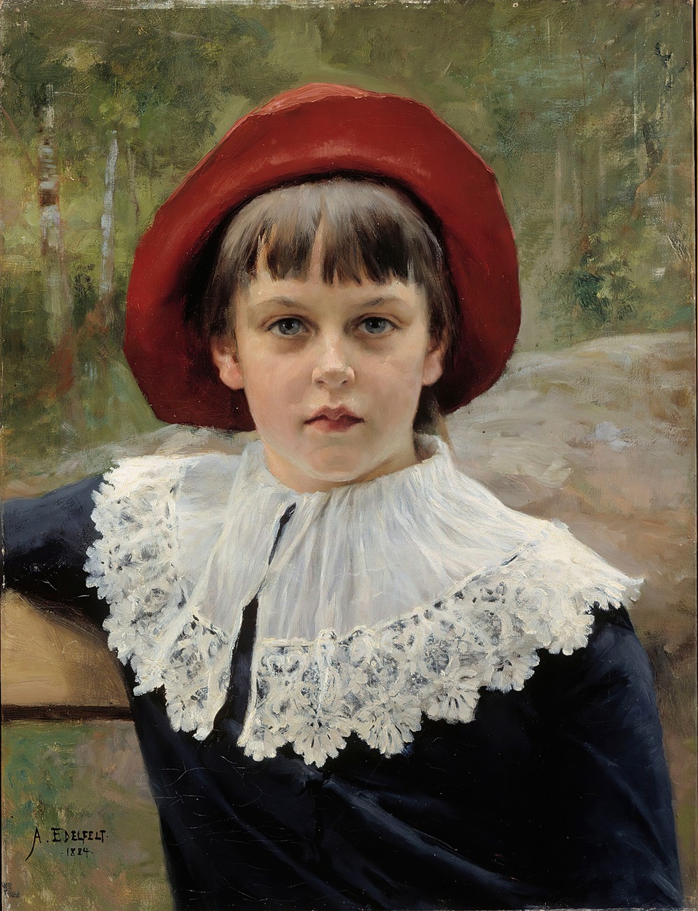 Portrait Of The Artist’s Sister Berta Edelfelt