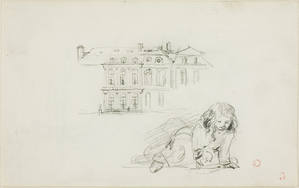 The Hotel de Ville, Tours and a Girl Playing (1837-78)