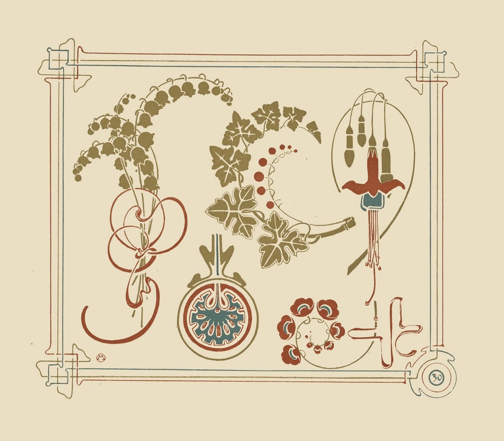 Abstract design based on flowers and leaves