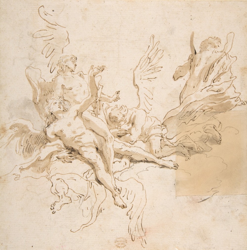 Sheet of Studies; Five Angels