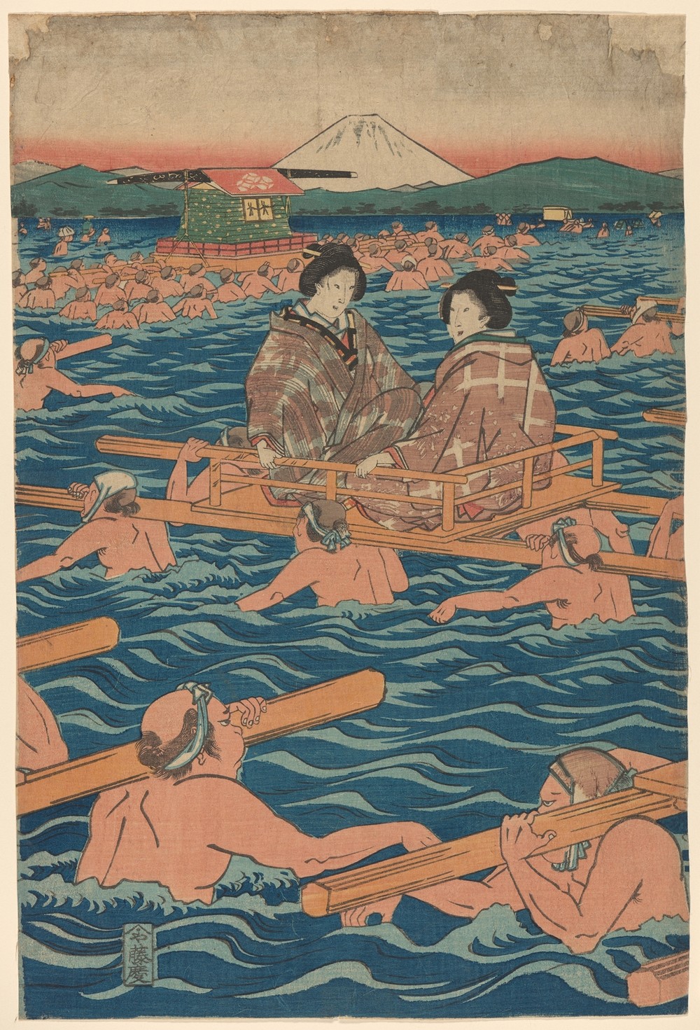 Fording a Broad River (19th century)
