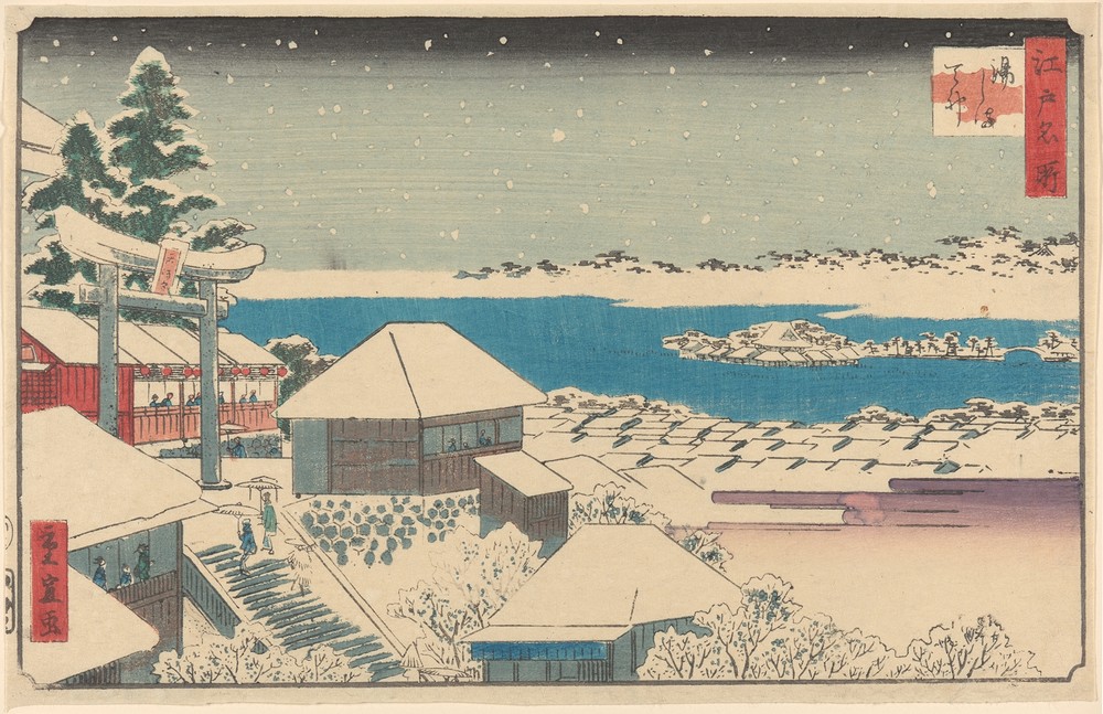Temple Steps in Snow (19th century)