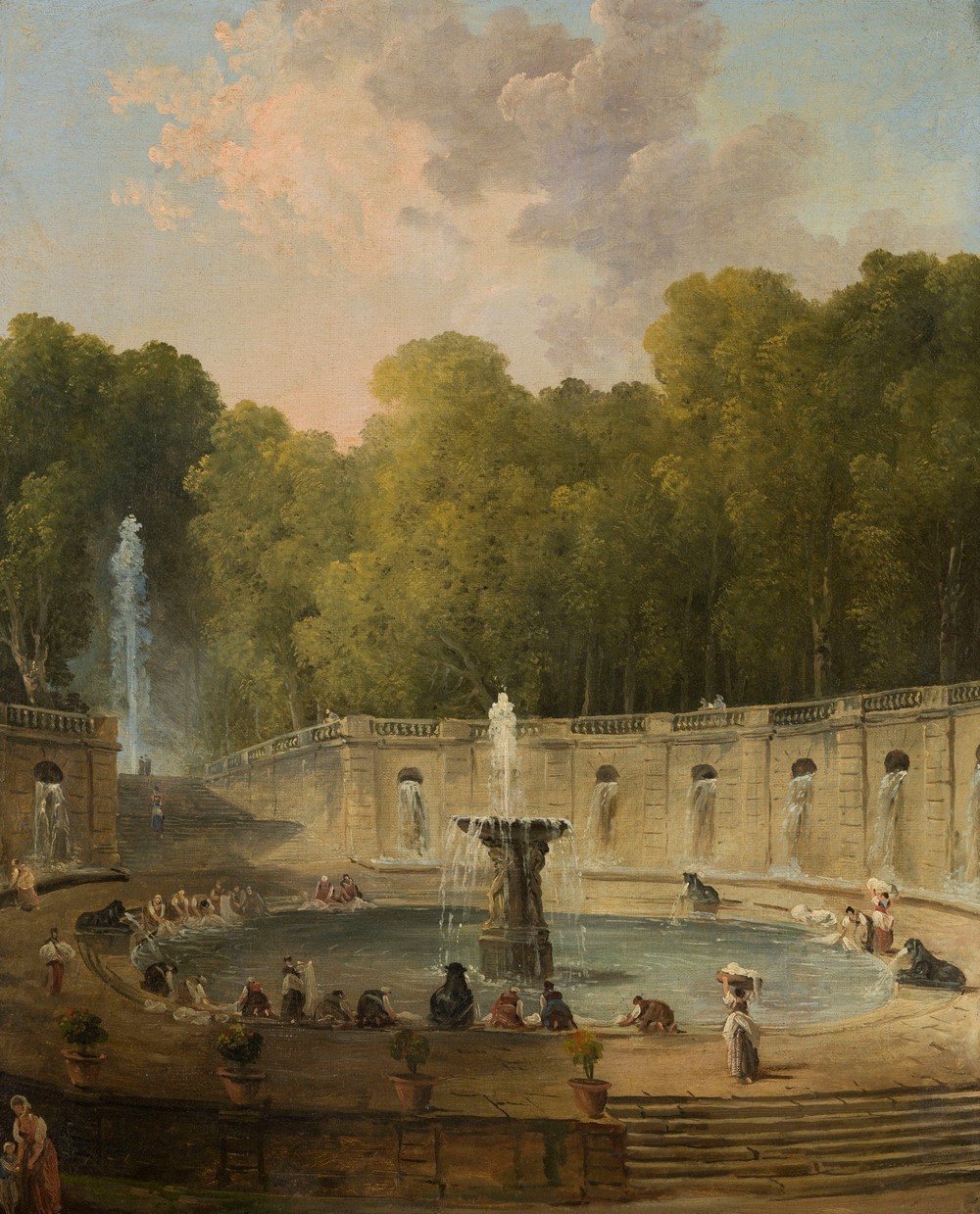 Lavandières dans un parc