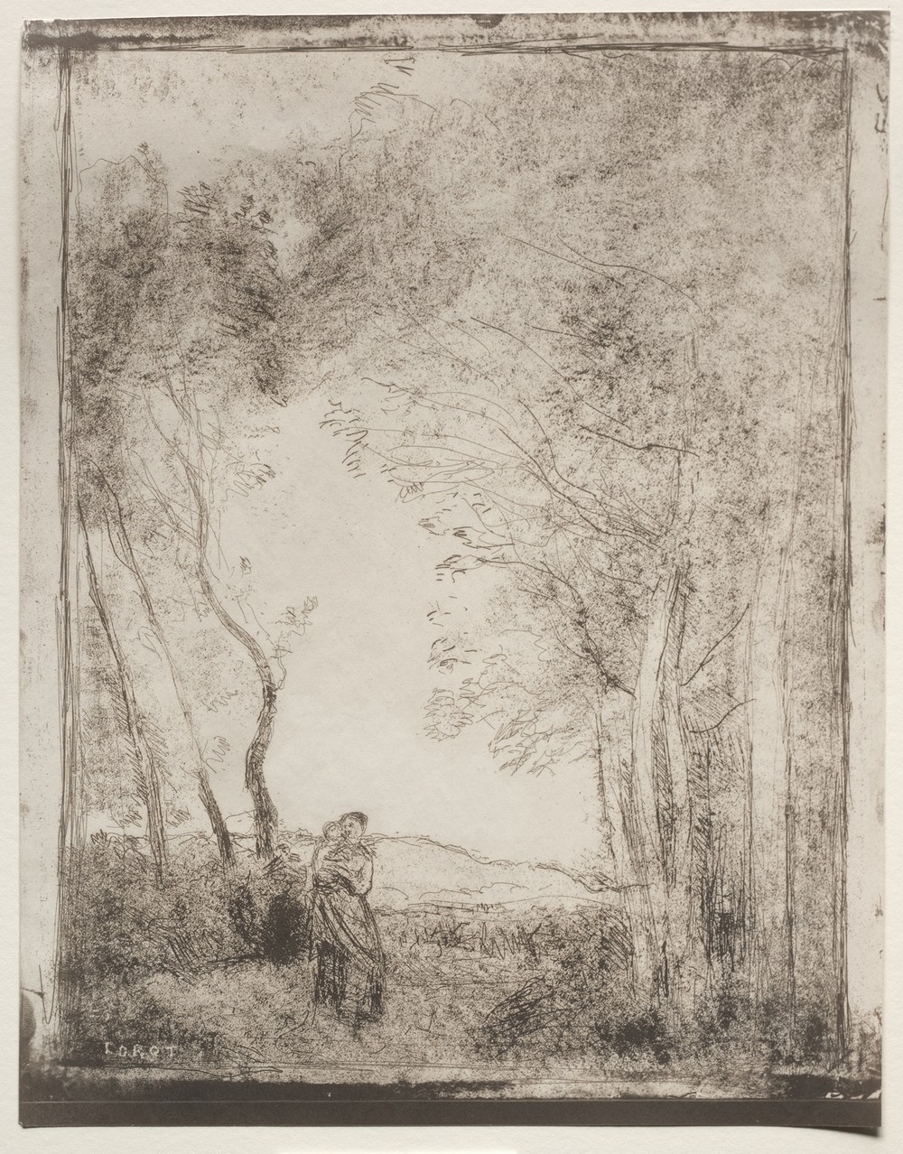 A Young Mother at the Entrance of a Wood